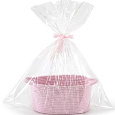 Imagem de Linda cesta de armazenamento de tecido com alça, cestas para presentes vazias, cestas de presente para arrecadação de fundos, sorteio de chá de aniversário, caixa organizadora decorativa para animais