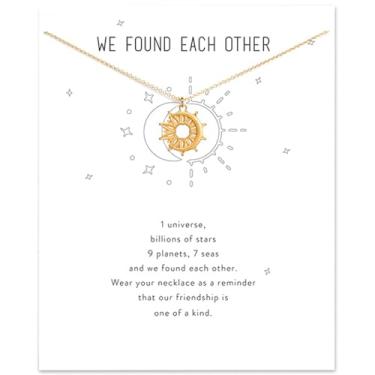 Imagem de Colar de pérolas da amizade, elefante da sorte, estrela de pérola, pingente de círculo para mulheres, cartão de presente, Small, Metal, Sem Pedra Preciosa