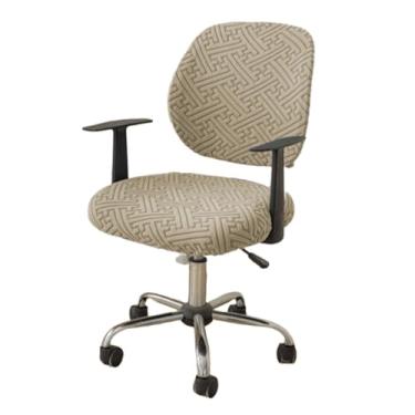 Imagem de Lzyjckh Capas para Cadeiras de Escritório e Computador Capa Elástica para Cadeiras de Computador - 2 Peças Protetor Universal Giratório para Mesa para Escritório e Casa,Light coffee