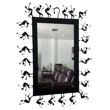 Imagem de COZY CRAFTCLUB Espelho de parede Creative Arts n Frames com moldura de metal – Espelho decorativo de comprimento total para quarto, sala de estar, banheiro e decoração de casa