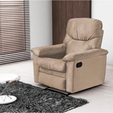 Imagem de Poltrona Reclinável Olga Veludo Light Bege