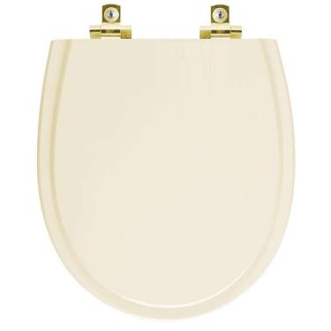 Imagem de Assento Sanitário Soft Close Polo Marfim Para Vaso Hervy Com Ferragem Dourada