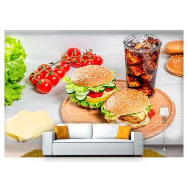Imagem de Papel De Parede Chesseburguer Queijo Carne 3D Al168 - Você Decora