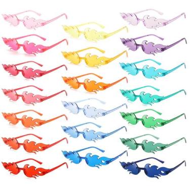 Imagem de Lentes de Fiesta SUNOVELTIES con Marco en Llamas sin Montura 20 Pares