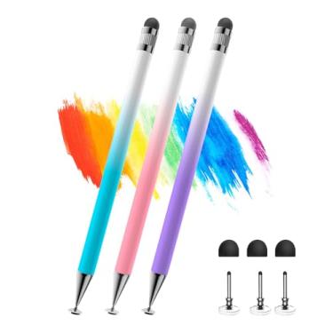 Imagem de Caneta Stylus 2 em 1 para tela sensível ao toque, caneta de tablet universal de alta precisão e sensibilidade para iPad Pencil, compatível com iPad/iPhone/Android/Samsung, todas as telas sensíveis ao