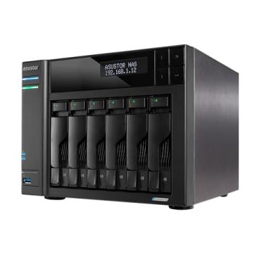 Imagem de Asustor Lockerstor 6 Gen2+ AS6706T v2 6 Bay NAS Storage, CPU Intel Quad-Core 2.0GHz, duas portas 5GbE, 8GB RAM DDR4, 4 slots SSD M.2, HDMI, armazenamento conectado à rede (sem disco)