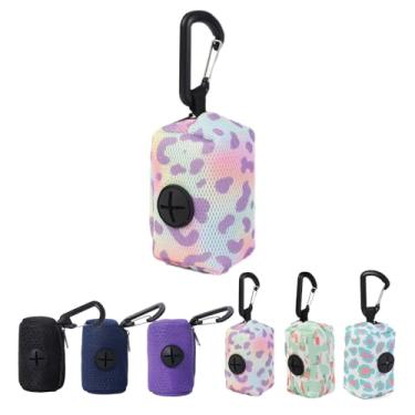 Imagem de Suporte para saco de cocô de cachorro com mosquetão grande abertura para fácil acesso, adequado para coleira retrátil Várias cores disponíveis