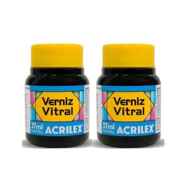 Imagem de Kit com 2 Verniz Vitral Acrilex Azul Turquesa 501 37ml – Acabamento Transparente e Brilhante para Vidro, Cerâmica, Porcelana e Artesanato Decorativo