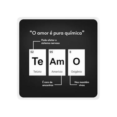 Imagem de Luminária Slim Box Química do Amor, LED, Polietileno, 23x23x9cm, Tema Romântico, Presente Dia dos Namorados