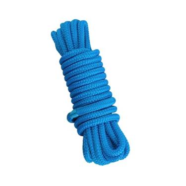 Imagem de BLUEWING Linhas de doca de nylon trançado duplo com laço de 38.1 cm 7.6 m 5/20.3 cm 16 mm Marine Docking Corda de barco azul
