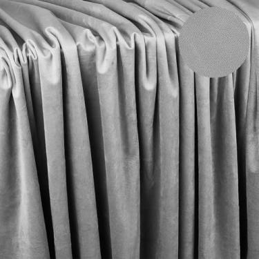 Imagem de NBEADS Pano de polimento de prata de 3,28 m, pano de prata antimanchas de 154 cm de largura, pano de polimento de luxo, pano de limpeza de joias para talheres Talheres, polimento de ourives, cinza