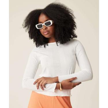 Imagem de Blusa Feminina Canelada Manga Longa Marisa-20054, Off white, G