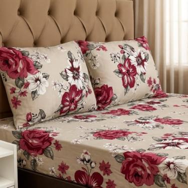 Imagem de Jogo Lençol Queen Size 3 Peças Estampado 150 fios C/Elástico e Fronha c/zíper Cama Box(Modelo - 10)