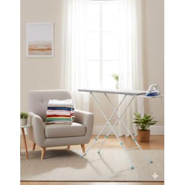 Imagem de Tabua de Passar Roupa Com Suporte para Ferro Tecido Termico Mesa Passadeira Slim