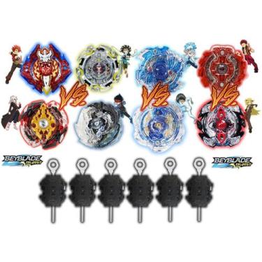 Imagem de Kit 6 Beyblade Burst Rantaro Daigo 6 Lançador Beyblade Burst - TD, Ext