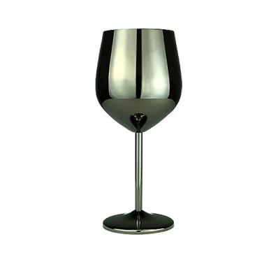 Imagem de Copo de Vinho Aço Inoxidável 14oz Cálice Metal Inquebrável Portátil Estiloso para Aniversário Festa na Piscina Acampamen