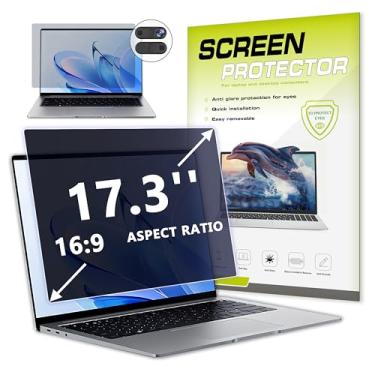 Imagem de Yongmai Tela de privacidade para laptop de 17,3 polegadas compatível com HP/Dell/Acer/Samsung/Lenovo/Toshiba, etc. e outras telas de 17,3 polegadas para tela widescreen 16:9, antiazul e antirreflexo,