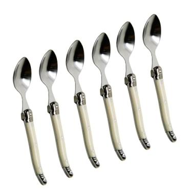 Imagem de Conjunto 6 Colher Ou 6 Garfo Sobremesa Inox Laguiole (Off White Colher)