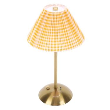 Imagem de fosa Abajur Sem Fio, Abajur Artístico Elegante Plissado, 3 Modos de Cor Touch Dimming 1200mAh Recarregável, Com Luz LED, para Quarto, Sala de Estar, Estudo, Escritório, Dormitório (Tipo 2)