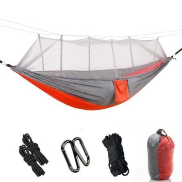 Imagem de Rede de Dormir com Mosquiteiro para Camping, Viagem e Descanso ao Ar Livre, Capacidade até 300kg, Portátil e Fácil de Instalar (Laranja(sem mosquiteiro))