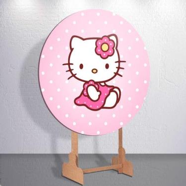 Imagem de Capas Festa Infantil Gatinha Kittyy Painel Redondo Grande ou Mini Esta