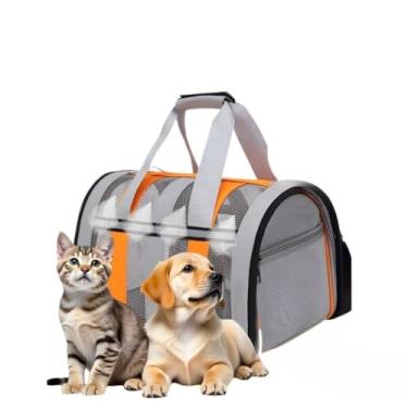 Imagem de Bolsa Mala Transporte Pet Cachorro Gato Viagem Avião Material Respirável com Alça(Fêmea)