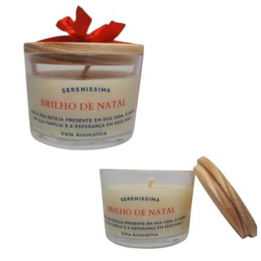 Imagem de Vela Aromática Decorativa Brilho de Natal com Pavio de Algodão e Cera de Coco 120gr Essência Premium (Natal Perfumado)
