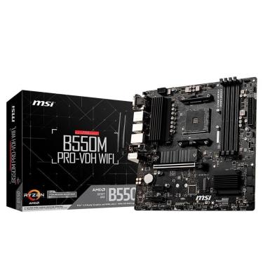 Imagem de Placa-Mãe MSI B550M Pro-VDH WiFi, AMD AM4, mATX, DDR4, Preto - B550M PRO-VDH WIFI-Unissex