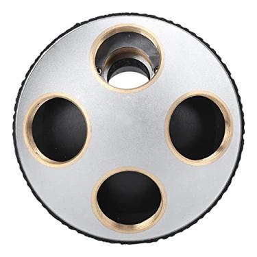 Imagem de Adaptador de lente objetiva de microscópio Conversor de porta-objetivas giratório de 4 furos de alta precisão com interface RMS para 185 195 objetivas em liga de alumínio