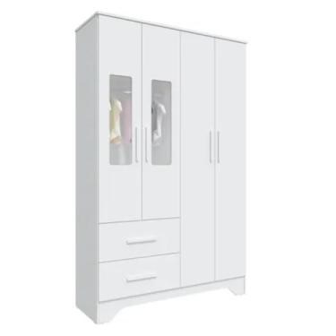 Imagem de PEROBA - Guarda Roupa Infantil Peroba Popy Retro 4 Portas Cor Branco