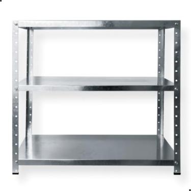 Imagem de Armário de Aço Compacto 70x70x30cm - Estante com 3 Prateleiras Reforçada, Capacidade 45kg, Ideal para Cozinha, Quarto e Armazenamento Doméstico (Galvanizado)