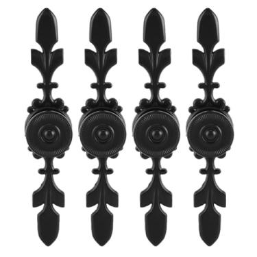 Imagem de Fafeicy Puxador de Gaveta Vintage para Armário, 4 Peças, Antigo, Liga de Zinco, Preto, Hardware para Cozinha, Quarto, Armário, Guarda-roupa, 120x24mm