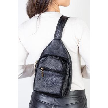 Imagem de Mini mochila feminina transversal de couro liso Jenny-Feminino
