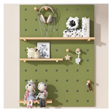Imagem de Kit organizador de quadro de madeira verde - painel de exibição de parede para cozinha, garagem, escritório e dormitório - 60 x 80 cm (23,62 x 31,49 pol.) - Solução de armazenamento versátil
