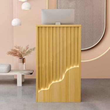 Imagem de Mesas de recepção, mesa de recepção em pé, balcão de checkout, balcão de recepção pequeno, balcão de loja, balcão de recepção de recepção, recepção com balcão, balcão de varejo (A1,80 cm/3