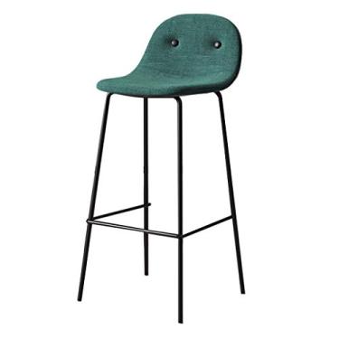 Imagem de Banqueta de bar com altura de metal apoio para os pés 65 cm cadeiras modernas para bancos de bar com encostos e assentos acolchoados com pernas de metal preto pub bistrô cozinha cadeira de jantar