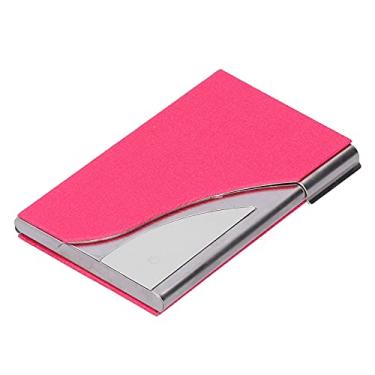Imagem de KIMISS Estojo Organizador para Porta-Cartões de Visita para Homens e Mulheres - Solução Elegante de Armazenamento de Cartões de Visita Em Couro PU e Aço Inoxidável (980#A)