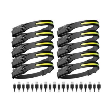 Imagem de Lanterna De Cabeça LED Recarregável Com Sensor, Bateria USB, Ideal Par