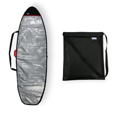Imagem de Capa Prancha Surf Fish Refletiva Acolchoada 6'0 A 6'3 + Saco Roupa Molhada - Maori Extr...