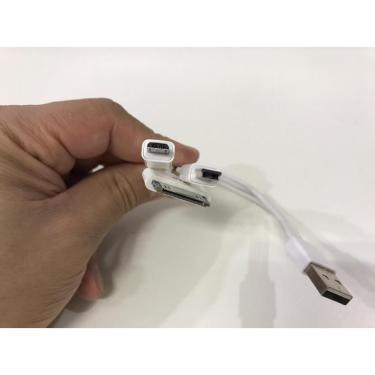 Imagem de Cabo Usb 2.0 Triplo Carga Dados Para Samsung Iphone Motorola Lg Nokia Asus Blackberry Sony Xiaomi Ipod Ipad = V3 / V8 /