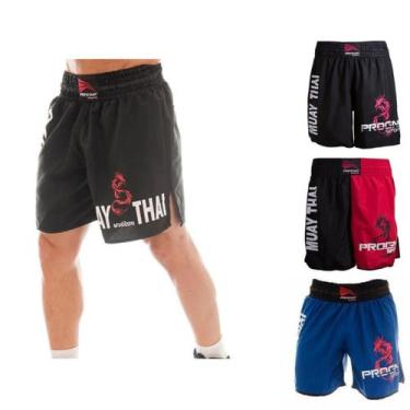 Imagem de Short Muay Thai Bermuda Calção Luta Masculino Progne, Perto, Vermelho,