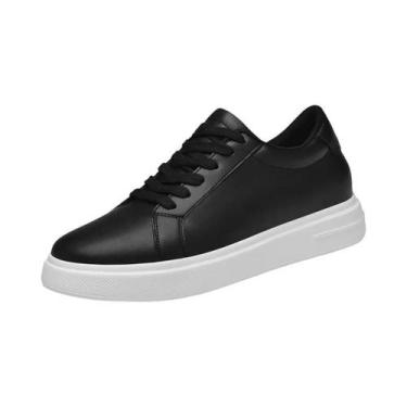 Imagem de Tênis Masculino De Couro Com Aumento De Altura 6-10CM, Palmilha Elevat