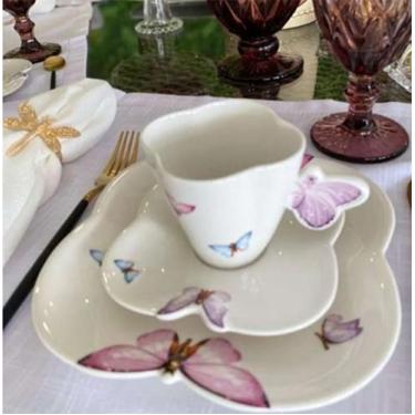 Imagem de Jogo 6 Xícaras Chá/café Borboletas 100 Ml Wolff -1162 - Rojemac