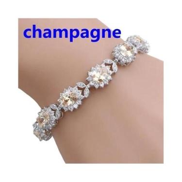 Imagem de Pulseira Elegante De Cristal E Pedras Preciosas Para Mulheres, Joia Ch