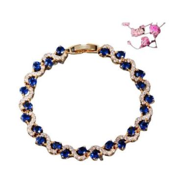 Imagem de Pulseira Elegante De Cristal E Pedras Preciosas Para Mulheres, Joia Ch