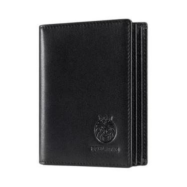 Imagem de Carteira De Couro Genuíno Bifold Com Bloqueio RFID De Grande Capacidad