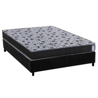 Imagem de Cama Box Casal: Colchão Ortopédico Herval AG65 Vitre + Base CRC Suede 