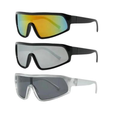 Imagem de Óculos De Sol Esportivos UV400 Com Armação Grande E Proteção Contra Ve
