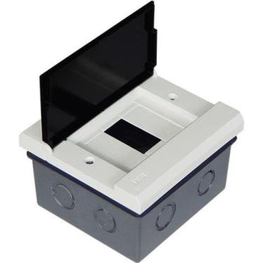 Imagem de Centrinho p/ 4 Disjuntores DIN Tampa Fumê/Porta Branca - BIKI