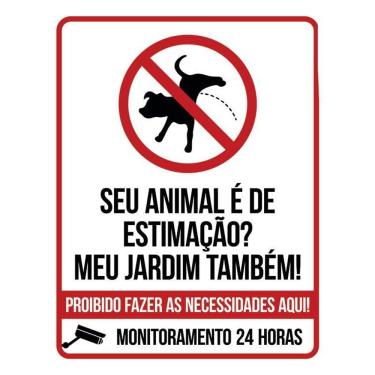 Imagem de Kit 3 Placas Animal Estimação Jardim Proibido Fazer Coco V
